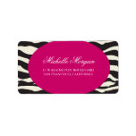 Pink and Zebra Stripes Custom Label