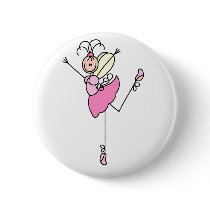 Pink Angel Ballerina Button