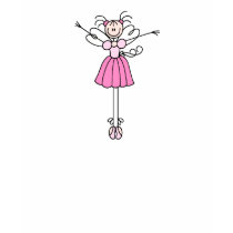 Pink Angel Ballerina Stick Figure Shirt