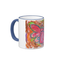 pink angel for fall leaves mugs