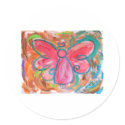 pink angel for fall leaves stickers