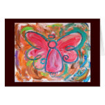 Pink Angel in Autmumn Leaves Card