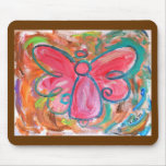 Pink Angel in Autumn Leaves Mousepad