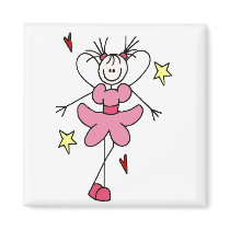 Pink Angel Stick Figure Magnet