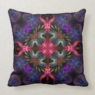  Hexagon Fractals Star Purple Square Cushions