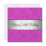 Pink Animal Print 35th Elegant Birthday Party invitations