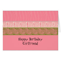 Pink Animal Print Birthday Card