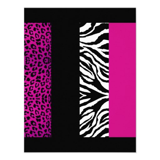 Pink Animal Print Party Invitation