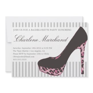 PINK ANIMAL PUMPS | BACHELORETTE PARTY INVITATIONS invitation