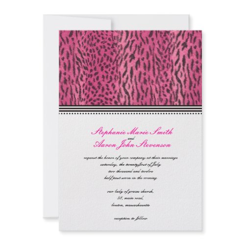 Pink Animal Skin Wedding Invitation invitation