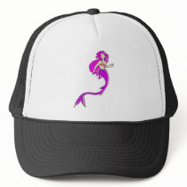 pink anime style mermaid trucker hat