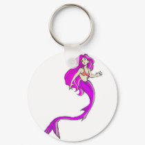 pink anime style mermaid keychains