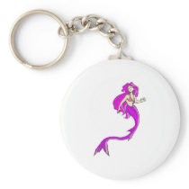 pink anime style mermaid keychains