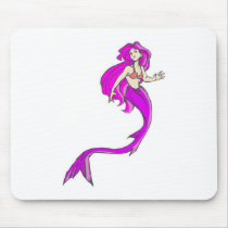pink anime style mermaid mouse mat
