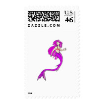 pink anime style mermaid stamp