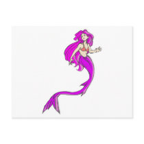 pink anime style mermaid post cards