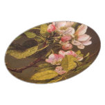 Pink Apple Blossom on Brown Party Plates
