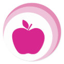 pink apple stickers by MichelineKanzy pink apple stickers