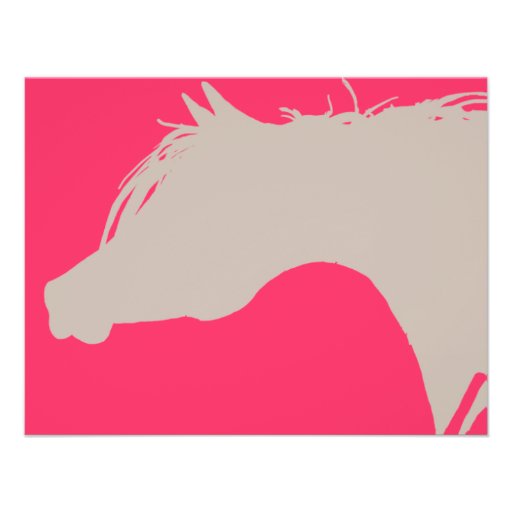 Pink Arabian Horse Head Birthday Party Invitation