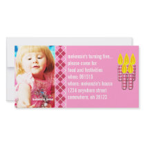 Pink Argyle Birthdy Photo Invitation photo cards by samack Pink Argyle Birthdy Photo Invitation photo cards