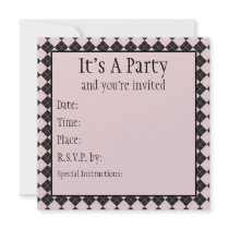 Pink Argyle Invitation by Pen_And_Ink Pink Argyle Invitation