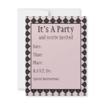 Pink Argyle Invitation by Pen_And_Ink Pink Argyle Invitation
