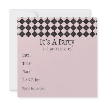 Pink Argyle Invitation by Pen_And_Ink Pink Argyle Invitation