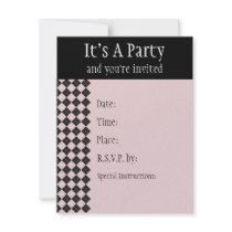 Pink Argyle Invitation by Pen_And_Ink Pink Argyle Invitation