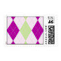 Pink Argyle postage