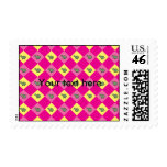 Pink argyle turtle pattern postage stamps