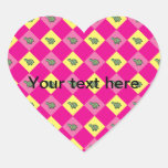 Pink argyle turtle pattern stickers
