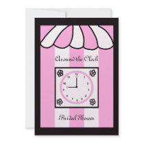 Pink Around the Clock Bridal Shower Invitation
