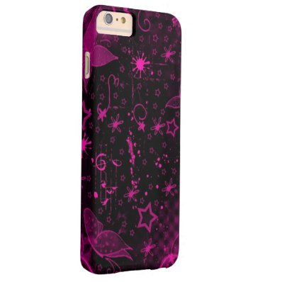 pink art on black background barely there iPhone 6 plus case