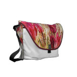 pink artistic tulips bag messenger bags