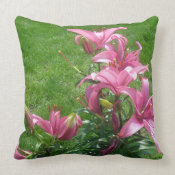 Pink Asiatic Lilies throwpillow