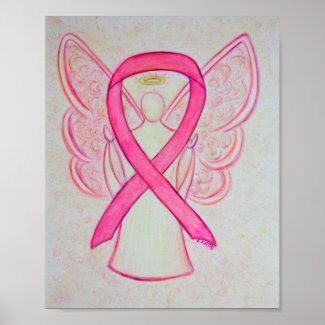 Pink Awareness Ribbon Angel Poster Art Print