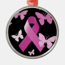 Pink Awareness Ribbon Christmas Ornament