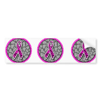pink awareness ribbon zebra pink accent bumper sticker