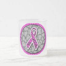 pink awareness ribbon zebra pink accent mug