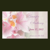 pink azaeleas save the date 2 stickers