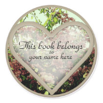 pink azalea book labels round stickers
