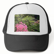 Pink Azalea Bush Amid Shrubs flowers Trucker Hat