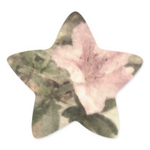 Pink Azaleas 1 Vintage Star Sticker