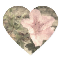 Pink Azaleas 1 Vintage Heart Sticker