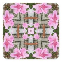 Pink Azaleas 1E kaleidoscope10 Square Sticker