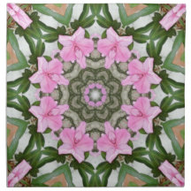 Pink Azaleas 1E kaleidoscope11 Printed Napkins