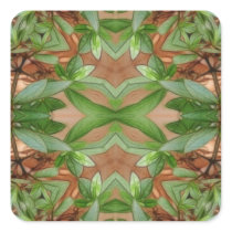 Pink Azaleas 1E kaleidoscope 1 Square Sticker
