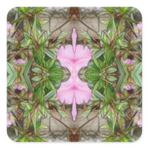 Pink Azaleas 1E kaleidoscope 2 Square Stickers