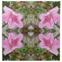 Pink Azaleas 1E kaleidoscope 3 Cloth Napkins