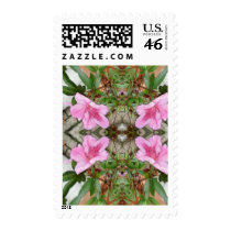 Pink Azaleas 1E kaleidoscope 3 Postage